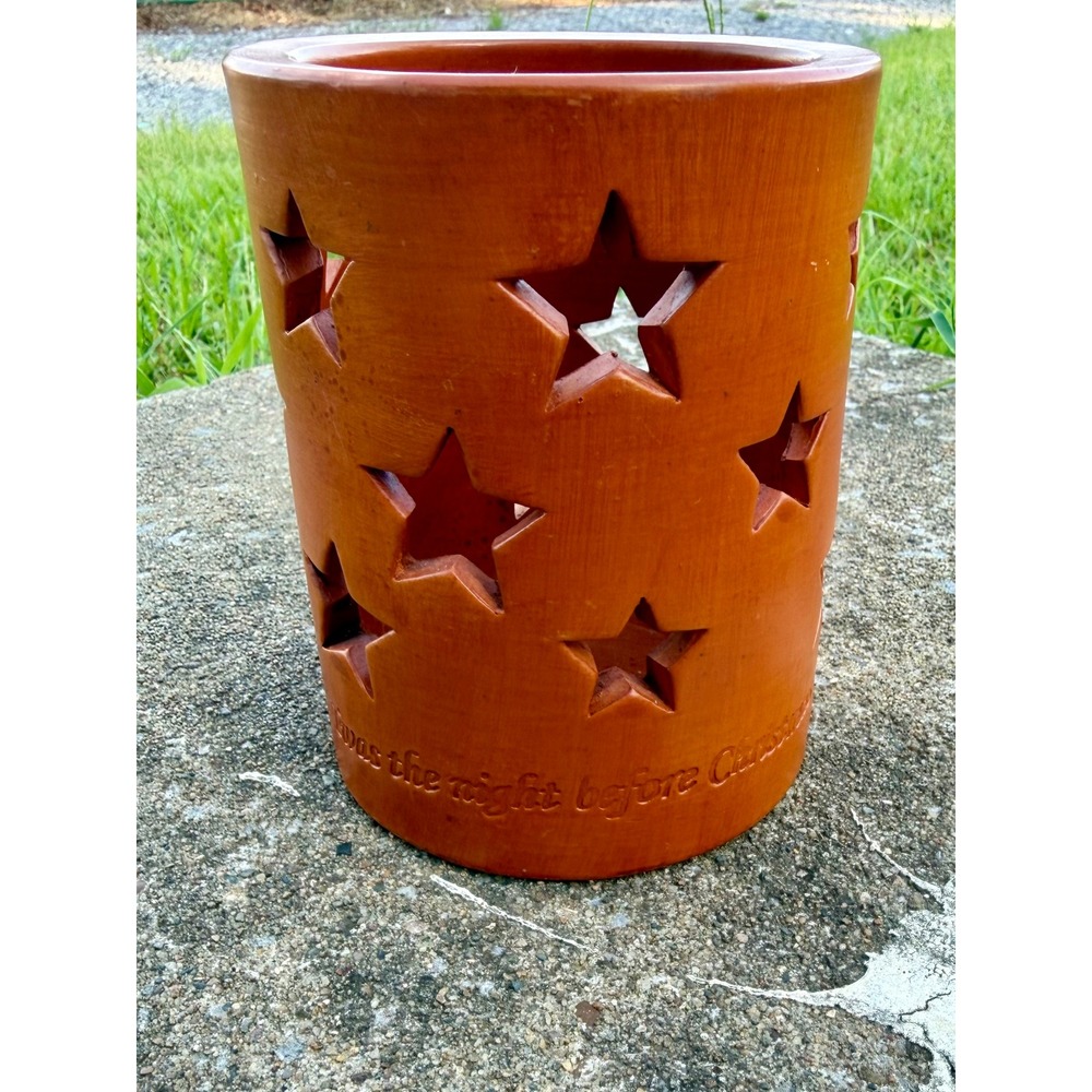 Ten Thousand Villages Christmas Eve Votive Holder Terracotta Star Cutout 6602750